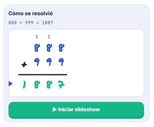 Addition in Calculadora Alicia