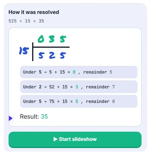 Division in Alicia Calculadora
