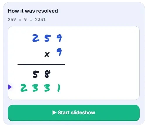 Multiplication in Calculadora Alicia